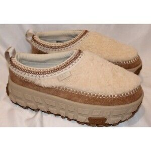UGG MEN'S 7 WOMEN'S 8 VENTURE DAZE SHEARLING SUEDE SLIP ON CLOG SLIPPERS NATURAL